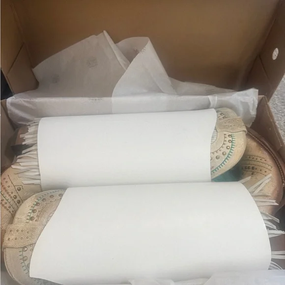 New Corral Crystal Embroidered Fringe Snip Toe Boots 8.5 Bone Multi - Picture 7 of 9